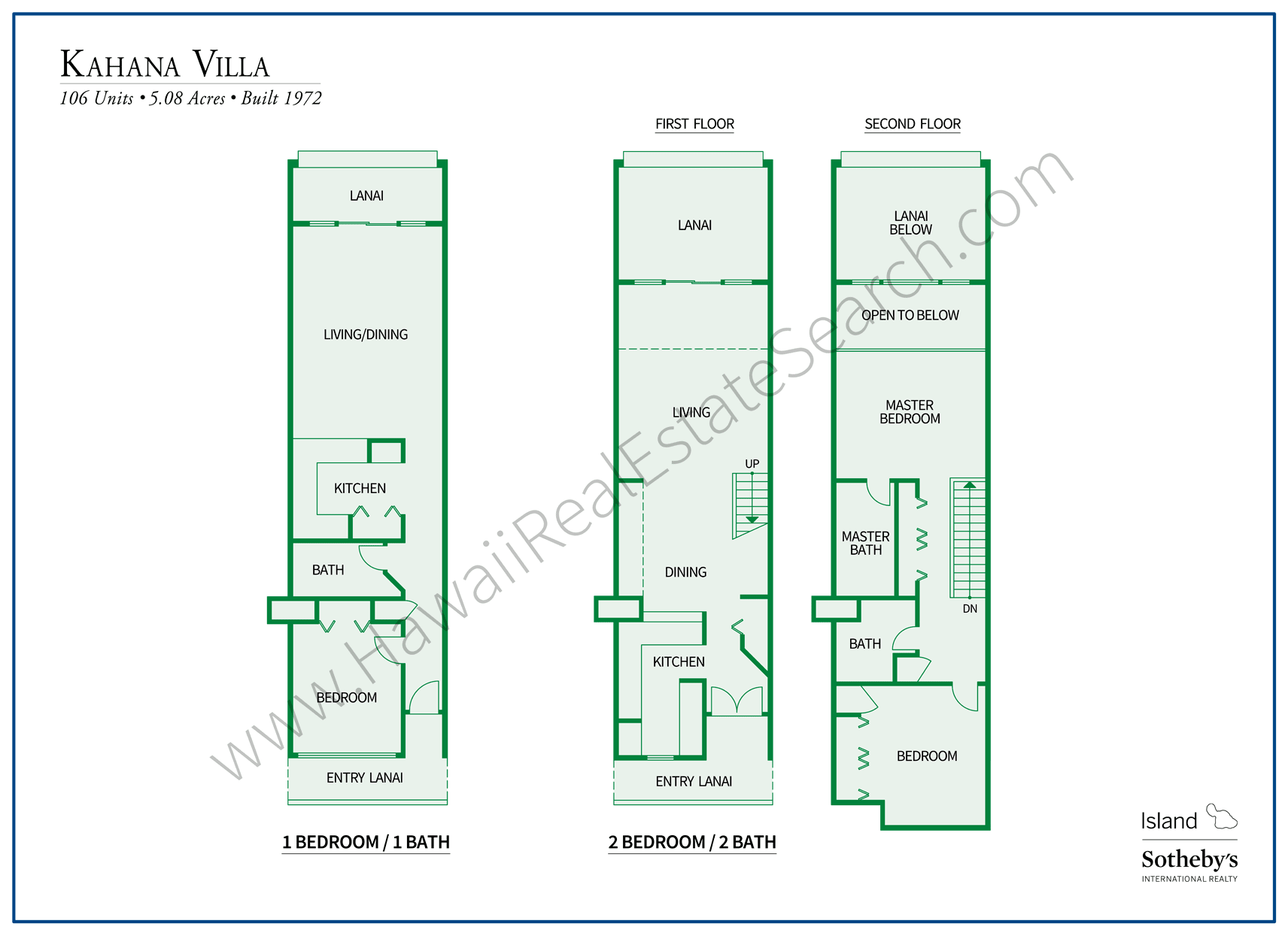 Kahana Villa Floor Plans